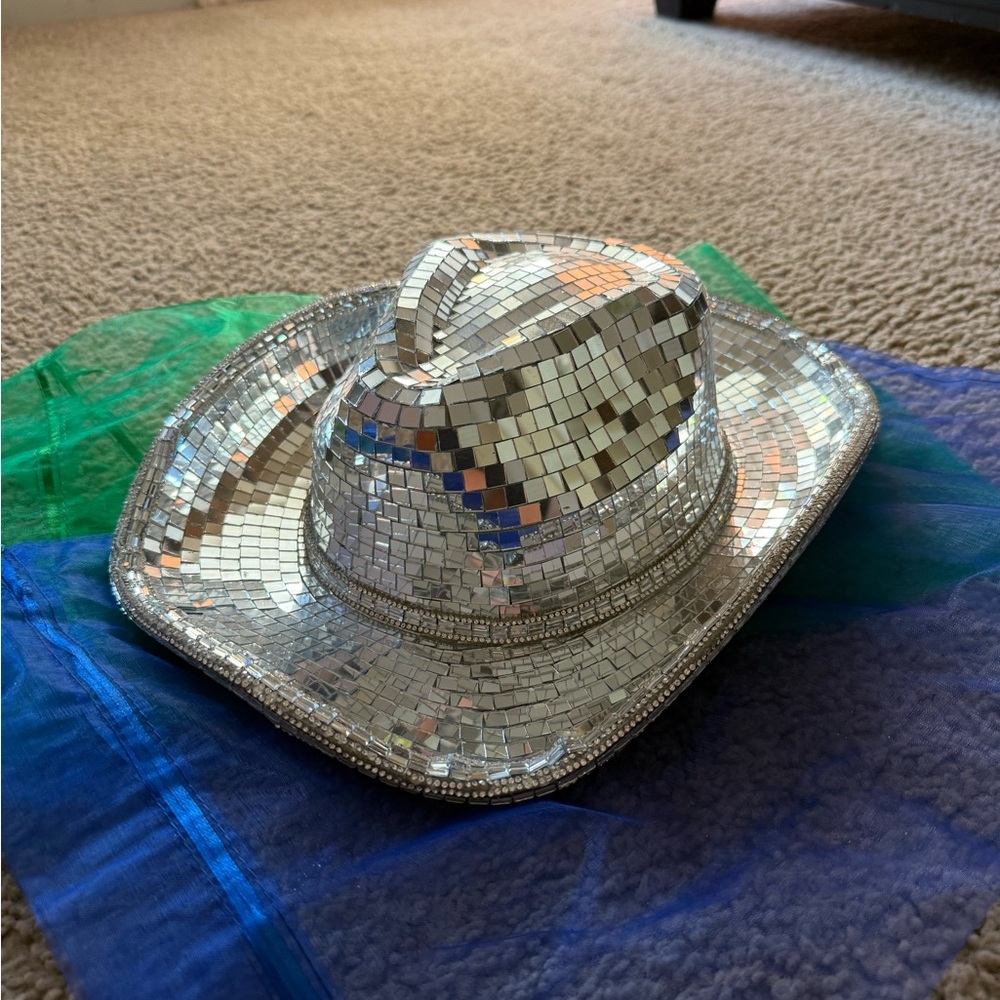 Hand Crafted Silver Party Cowboy Hat